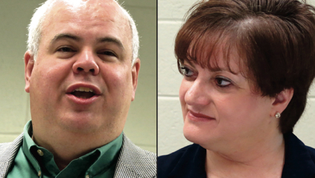 Warren Cooksey, left, is director of outreach and community affairs for District 10 of the N.C. Department of Transportation; Jean Leier is director of corporate affairs for I77 Mobility Partners.