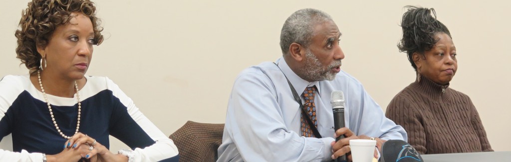 From left: Carolyn Green Logan, first African-American female state trooper for the N.C. Highway Patrol; Ken Koontz, retired broadcaster at WBTV; and Juanita C. Miller, retired FBI trailblazer. 